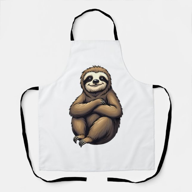Tablier Old Print Sloth Art Vintage Graphic 2 (Recto)