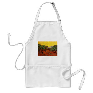 Tablier Oliviers au ciel jaune et Sun Van Gogh