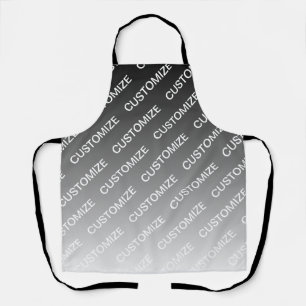 Tablier Ombre & motif de texte (couleur modifiable) Gris