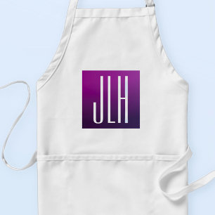 Tablier Ombre Violet & Initiales ou autre Texte Blanc