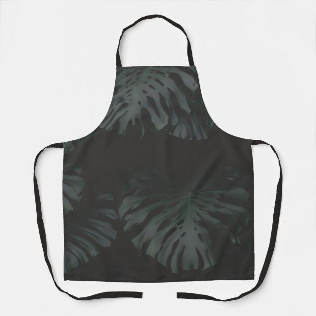 Tablier ombres de Monstera de minuit (Recto)