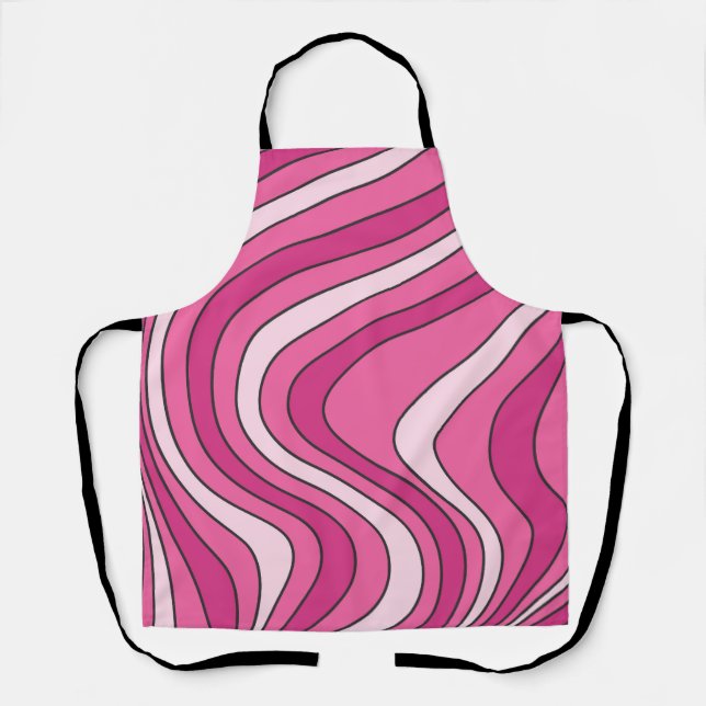 Tablier Ondes de style rétro rose (Recto)