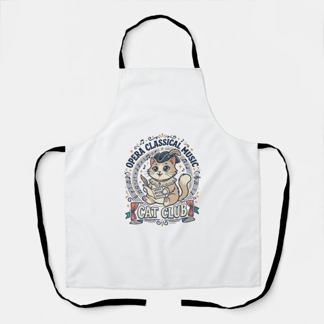 Tablier Opéra Musique Classique Chat Chat Mignon Design de (Recto)