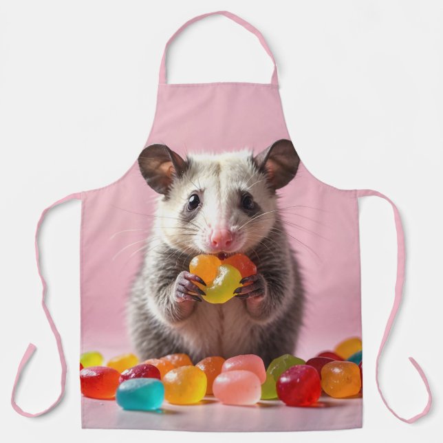 Tablier Opossum Manger Gummy Sweeties (Recto)