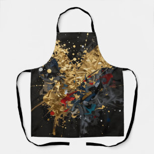 Tablier Or Et Nuit Abstrait Éclaboussure Art Luxueux Moder