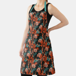 Tablier Orange Abstrait Floral