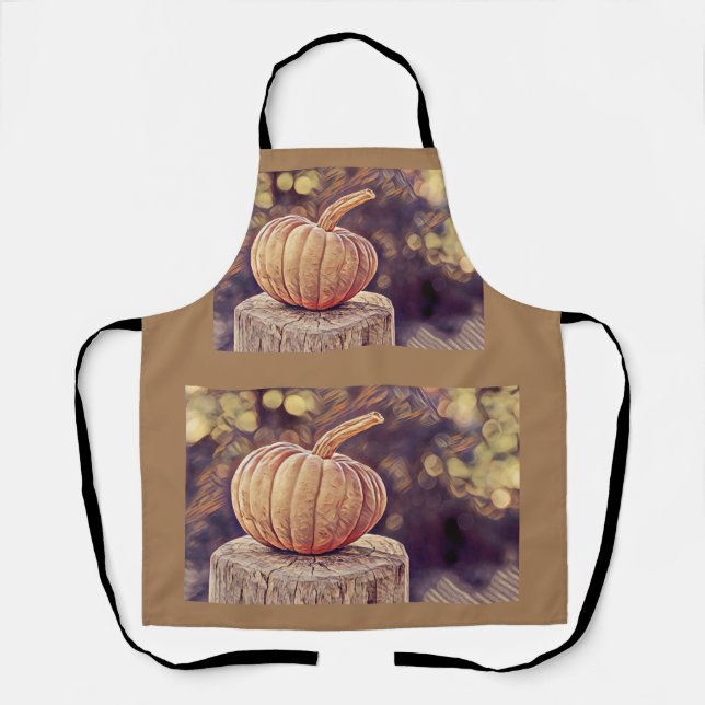 Tablier Orange Automne Citrouille Vintage Thanksgiving Pei (Recto)
