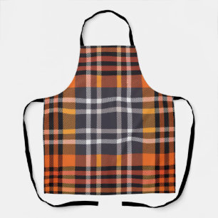 Tablier Orange Automne Halloween Thanksgiving Plaid