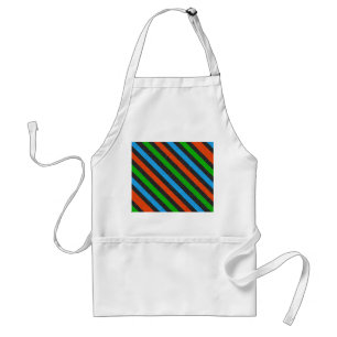 Tablier Orange, Bleu, Vert, Parties scintillant noire rayé