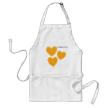 Tablier Orange Cœur – Cadeau de Cuisine Citron Ado