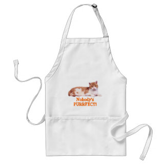 Tablier orange et blanc de chat
