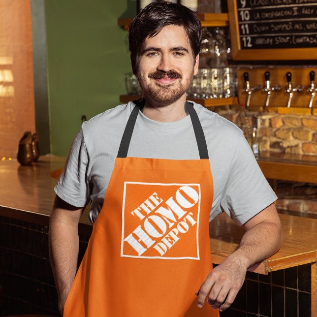 Tablier Orange Gay Homo Depot Stencil LGBTQ Funny Phrase (Créateur téléchargé)