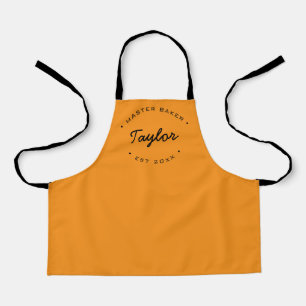 Tablier Orange Nom personnalisé Année Master Baker