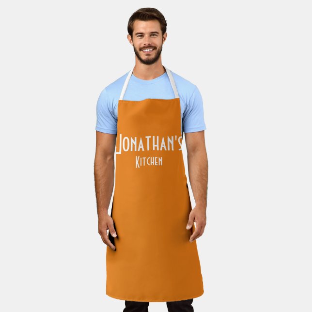 Tablier orange personnalisé (Porté)