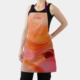 Tablier Orange, Rose et Or Moderne-