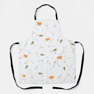 Tablier Orange Tabby et Motif Feuille