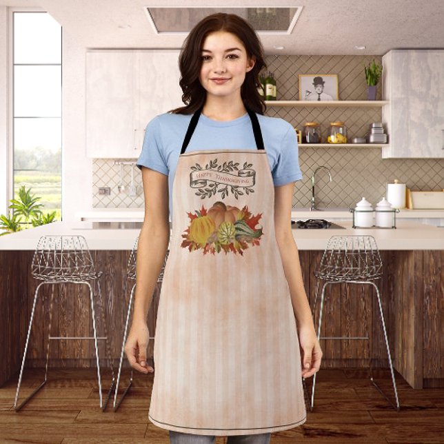 Tablier Orange Thanksgiving Citrouilles et Squash (Orange Thanksgiving Pumpkins and Squash Apron)