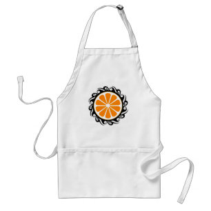 Tablier orange. tribal.