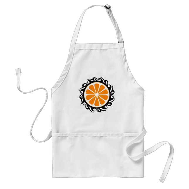 Tablier orange. tribal. (Devant)