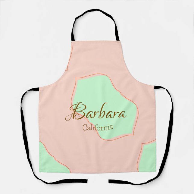 Tablier Orange vert pastel bohème ajouter nom lieu rustiqu (Recto)