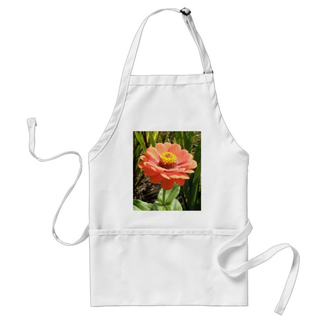 Tablier Orange Zinnia Flower Apron (Devant)