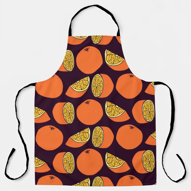 Tablier Oranges sans couture motif, texture vintage. (Recto)