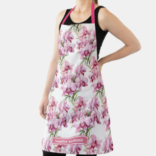 Tablier Orchidée Fleurie Rose Féminin