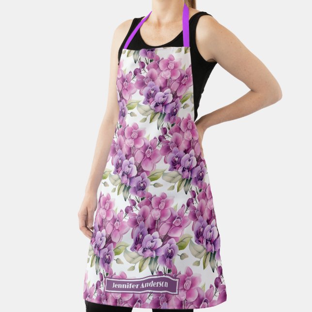 Tablier Orchidée Fleurie Violet Féminin  (Insitu)
