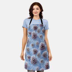 Tablier Oreiller à lancer Motif de Pinecones bleus congelé