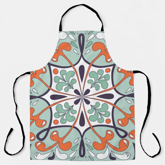 Tablier Oriental traditional floral ornament, Moroccan til (Recto)