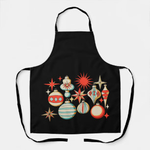Tablier Ornement de Noël Moderne Joyeux et Lumineux Rétro