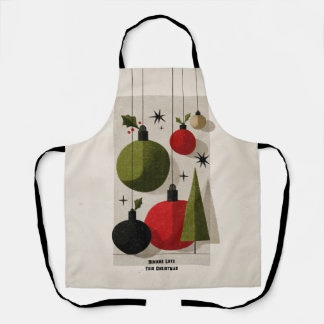 Tablier Ornements de Noël Rétro Moderne du Milieu du Siècl
