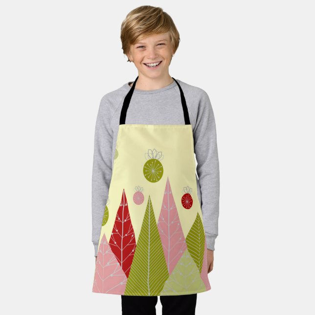 Tablier Ornements et arbres Noël (Porté)