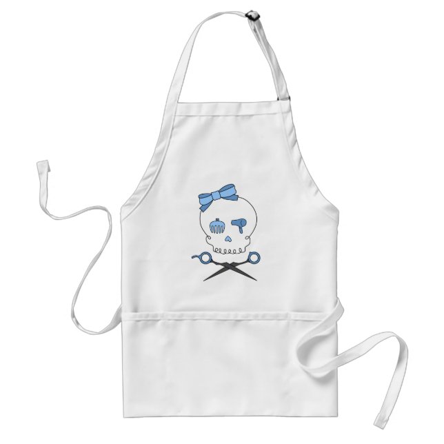 Tablier Os croisés accessoires de crâne et de ciseaux de (Devant)