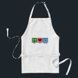 Tablier Ostriches Peace Love<br><div class="desc">Un signe de paix,  un coeur et une jolie autruche. Joli cadeau Peace Love Ostriches pour un fermier.</div>