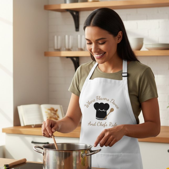 Tablier "Où Les Saveurs Dansent Et Les Chefs Régissent" (Créateur téléchargé)