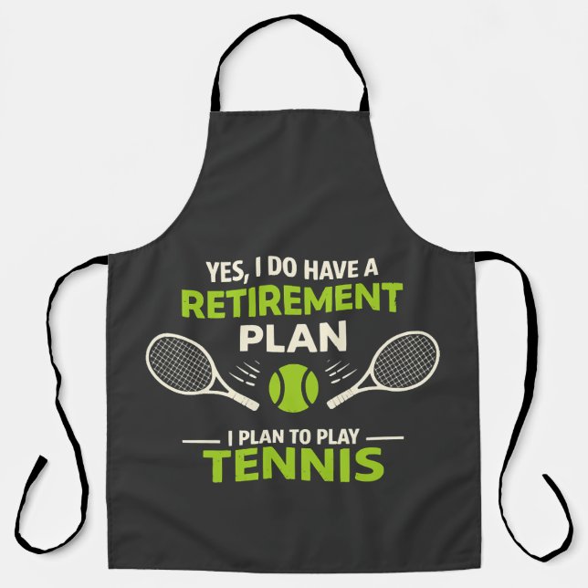 Tablier Oui, j'ai un plan de retraite Tennis (Recto)