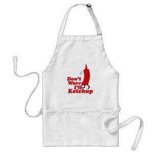 Tablier Oui Je Vais Ketchup Funny Food Cartoon
