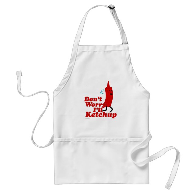 Tablier Oui Je Vais Ketchup Funny Food Cartoon (Devant)