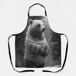 Tablier Ours adorable portant un doux douillet