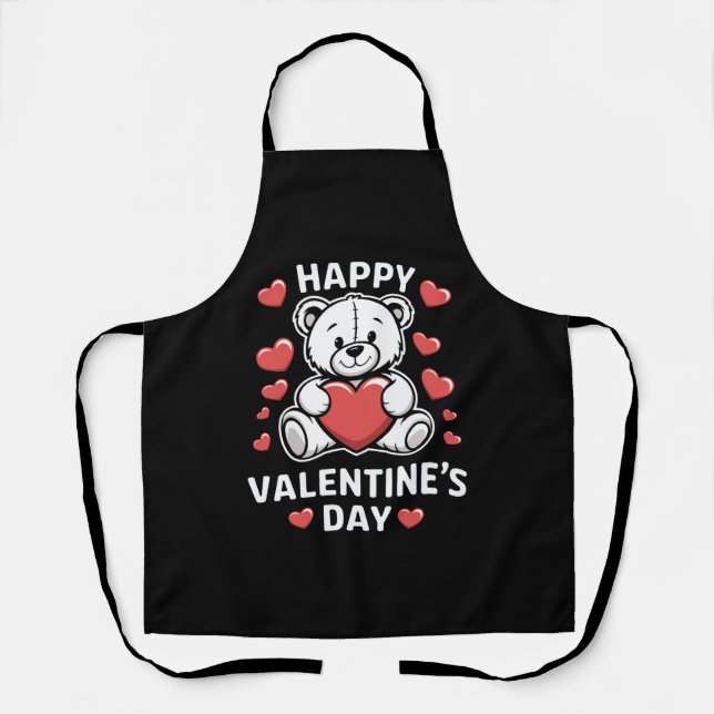 Tablier Ours de la Saint-Valentin Joyeuse svt  (Recto)