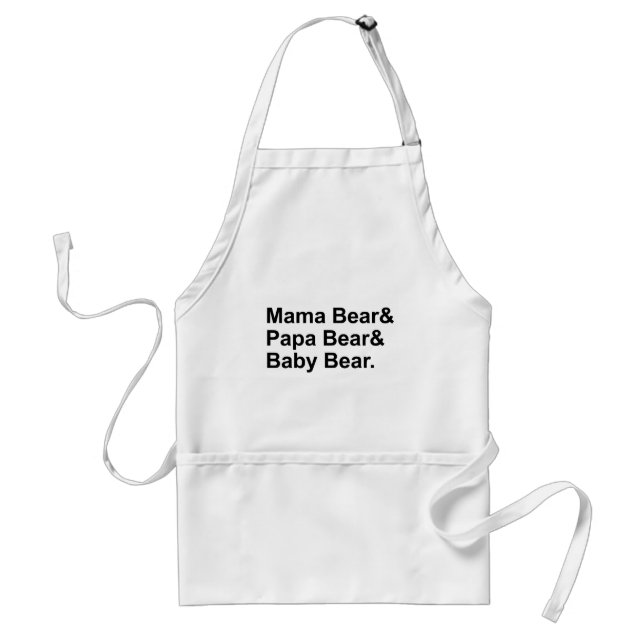 Tablier Ours de maman, ours de papa, ours de bébé| Boucles (Devant)
