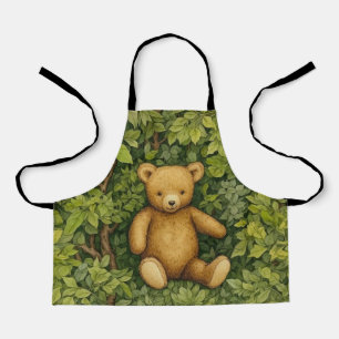 Tablier Ours en peluche dans la forêt de style Art nouveau