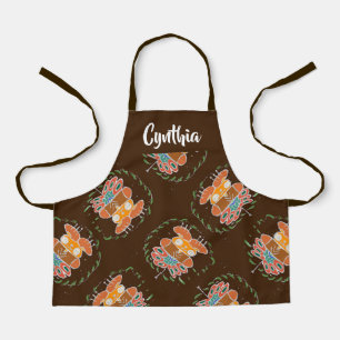 Tablier Ours en peluche et papillon brun