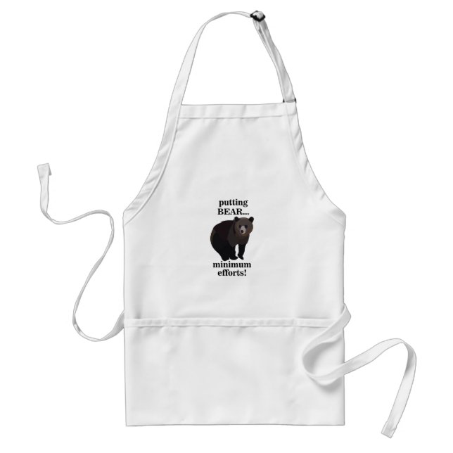 Tablier Ours Grizzly Faisant un Effort Minimum Drôle (Devant)