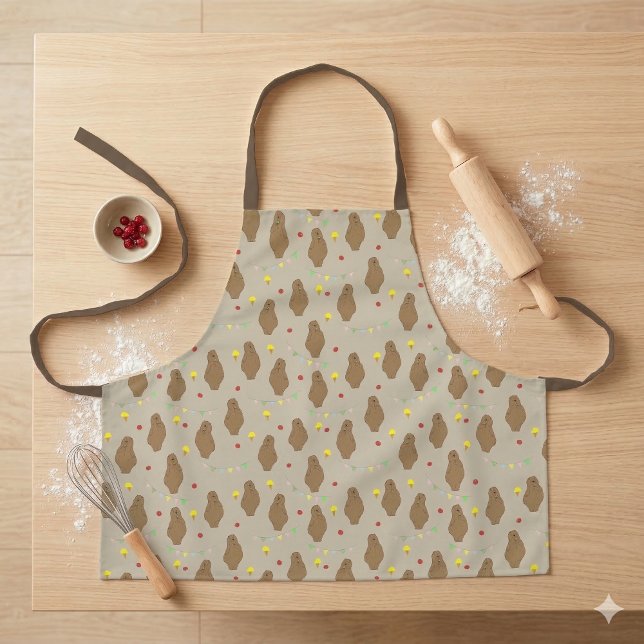 Tablier Ours mignon et motif de glace  (Créateur téléchargé)