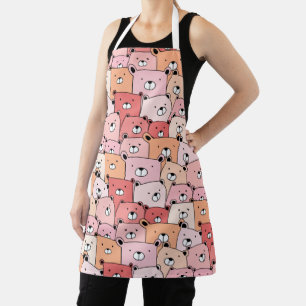 Tablier Ours mignons rose et orange