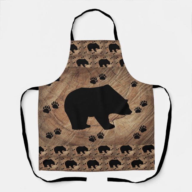 Tablier Ours Noir Et Paniers Ours (Recto)