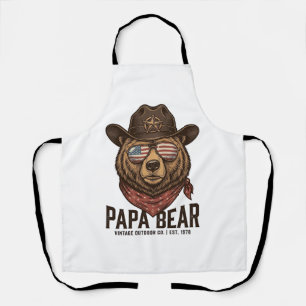 Tablier Ours Papa Cowboy Ours Patriotique Vintage Vector D