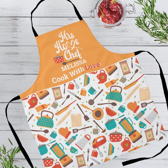 Tablier Outils de cuisine modernes et mignons en pêche Ust (Créateur téléchargé)